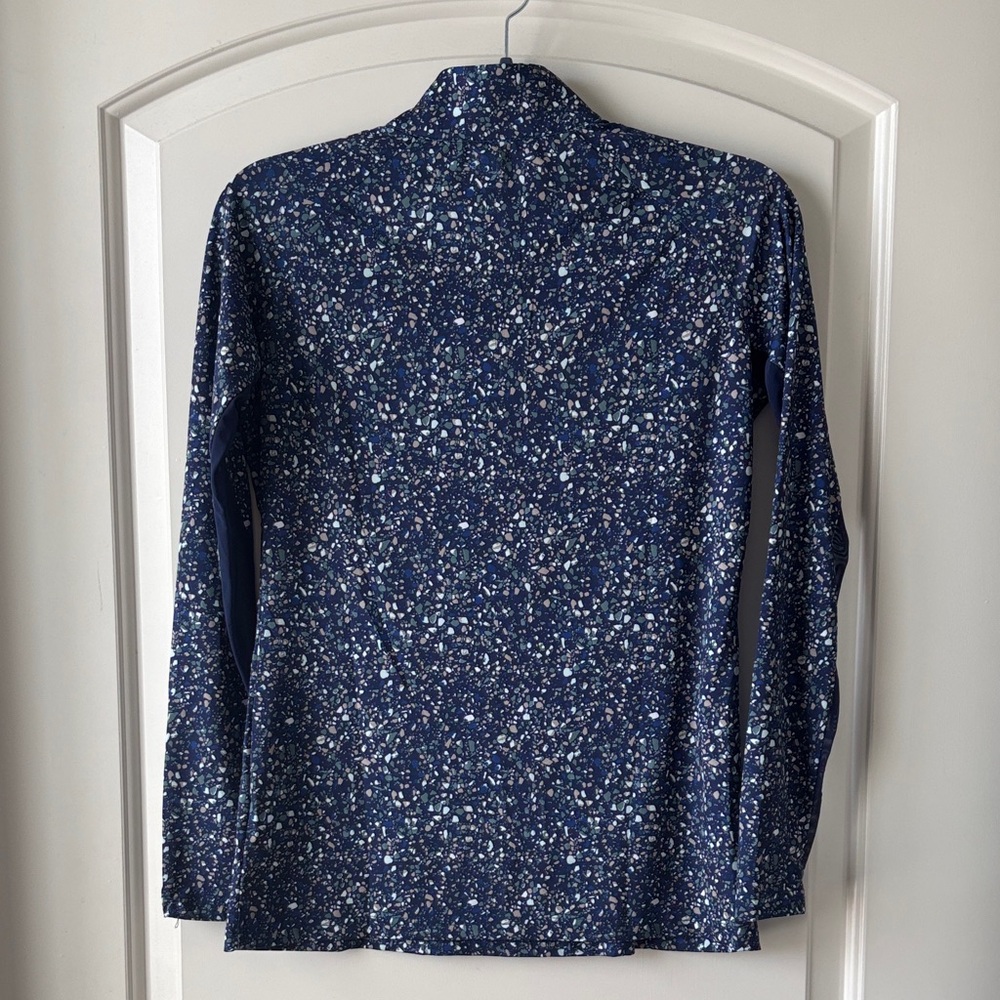 SmartPak Piper SmartCore 1/4 Zip Shirt- S- Sapphire Jewel Print w/ Mesh Sleeves - Picture 2 of 4